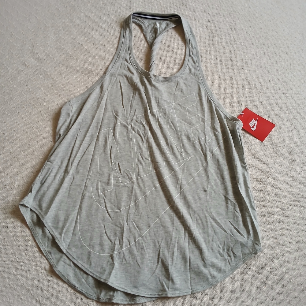 nike ♡ twist back signal gray tank top medium gym athleisure y2k indie sporty